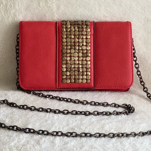 Street Level Orange/Coral Studded Purse - Picture 1 of 11